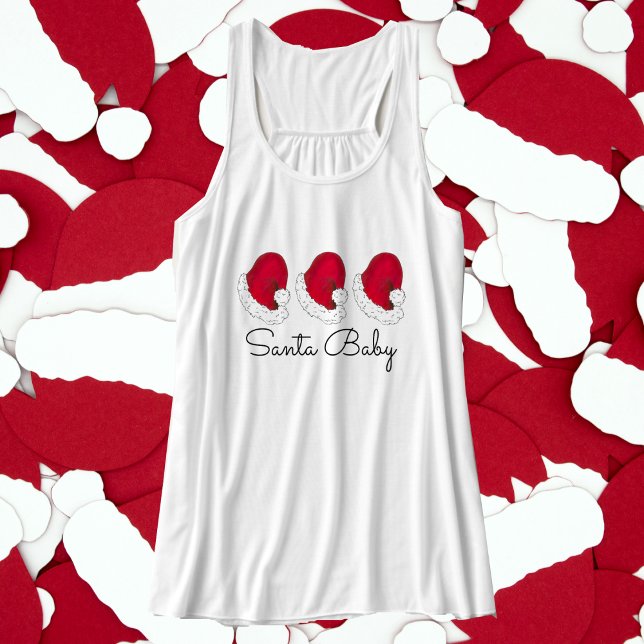 Regata Papais noeis Vermelho Papai Noel Hat Natal (Santa Baby tank)