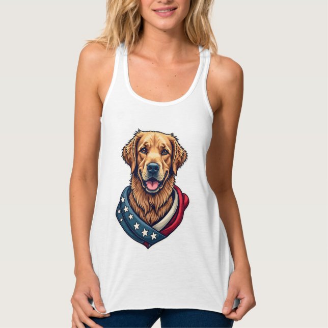 Regata Patriotic Retriever Pride Vintage Dog Shirt 4 (Frente)