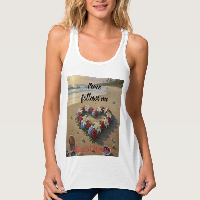 Regata Peace Follows Me Beautiful Beach Floral T-Shirt (Frente)