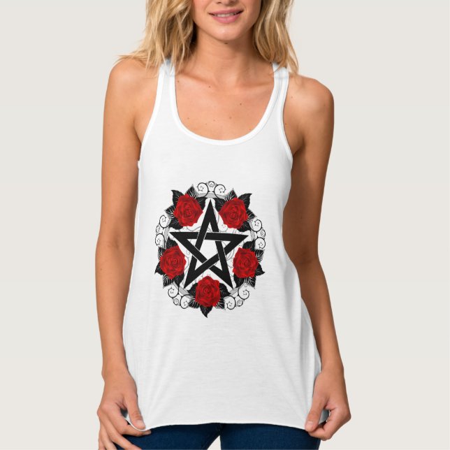 Regata Pentagrama com Rosas vermelhas (Frente)