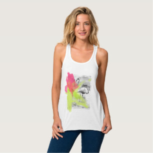 Regata Pincelada de Pincel Praia Flamingo Ave, Racerback