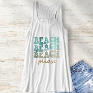 Regata Praia Por Favor Retro Azul e Bege Verão