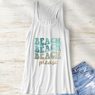 Regata Praia Por Favor Retro Azul e Bege Verão