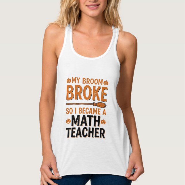 Regata Professor de Matemática Engraçado Desenho de Vasso (Frente)