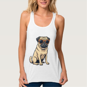 Regata Pug Antigo Fazendo Dab com Óculos de Sol Cachorro 