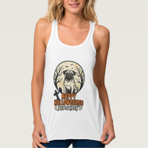 Regata Pug Halloween Truque ou Tratamento Desenho de Grav