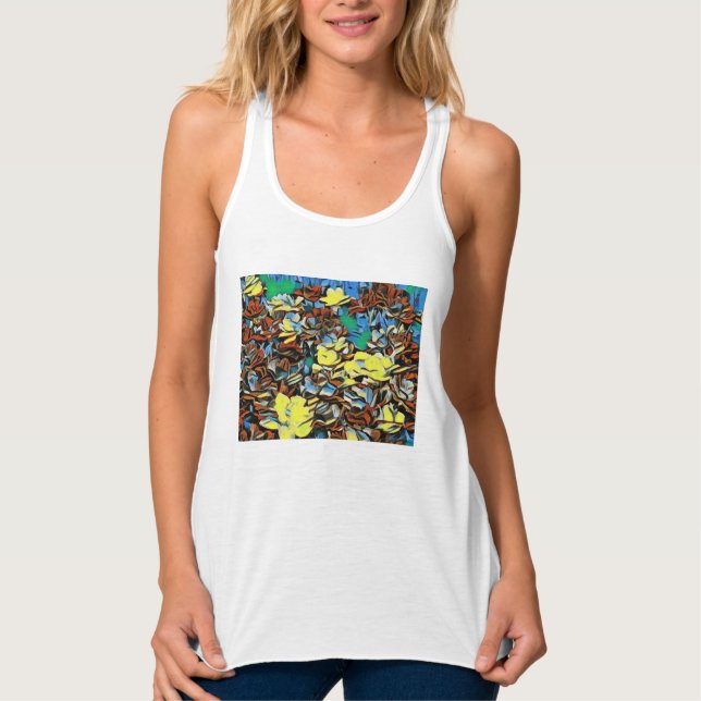 Regata Racerback de craveiro (branco) com efeito de sonho (Frente)