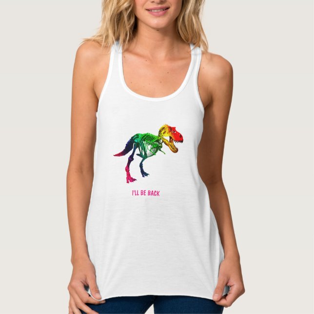 Regata Rainbow T Rex Funny Fossil Com Seu Nome (Frente)