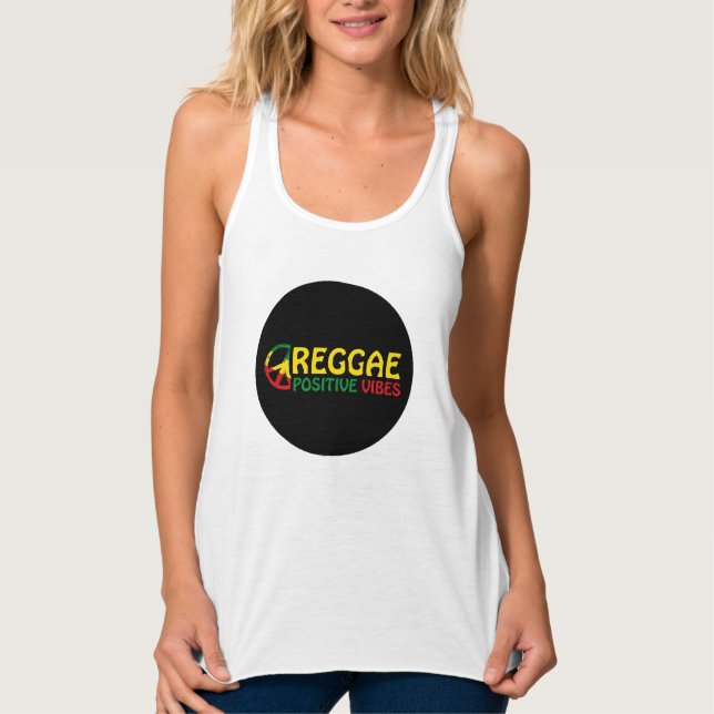 Regata Reggae Music com vibrações positivas e bandeira de (Frente)
