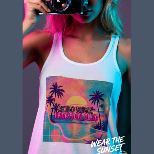 Regata Remix Retro Neon Pastel Pôr do Sol Tropical Vint