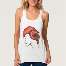 Retrato de mulher com cabelo laranja em arte pop