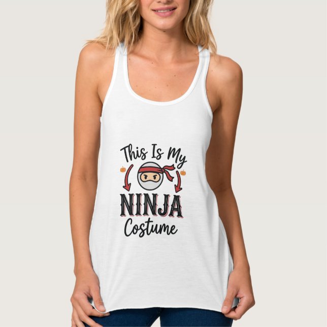 Regata Roupa de Ninja Engraçado Design Vetorial de Hallow (Frente)