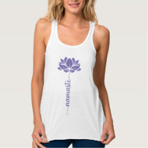 Script Moderno do Namaste Periwinkle Lotus Flower