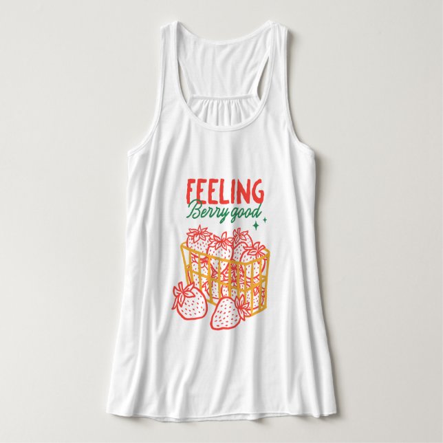 Regata Sentindo Berry Boas Morangos Desenhada (Frente do Design)