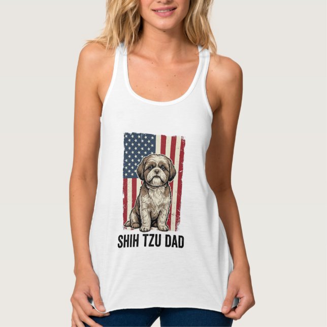 Regata Shih Tzu Dad Patriotic Vintage Dog Shirt Design_1 (Frente)