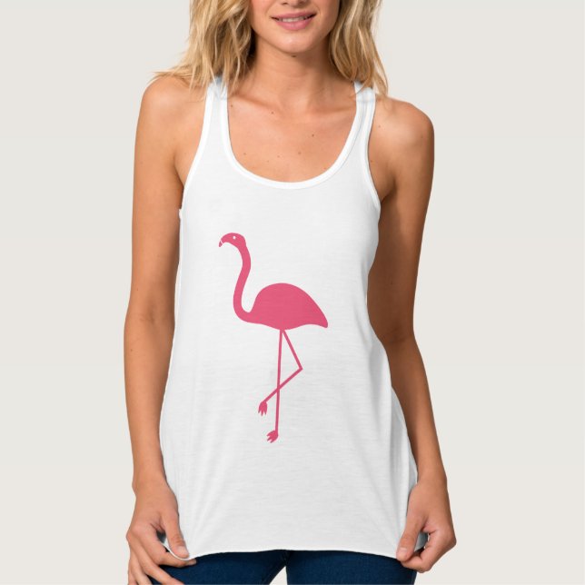 Regata Silhueta de Flamingo Rosa (Frente)