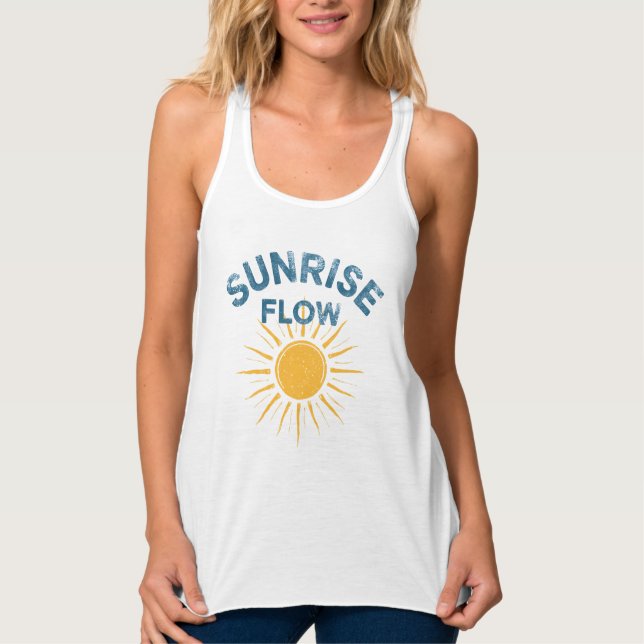 Regata Sunrise Flow Retro Sun Graphic Print Vinyasa Yoga  (Frente)
