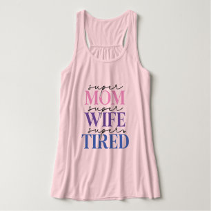 Regata Super Mãe Esposa Cansada Tanque feminino