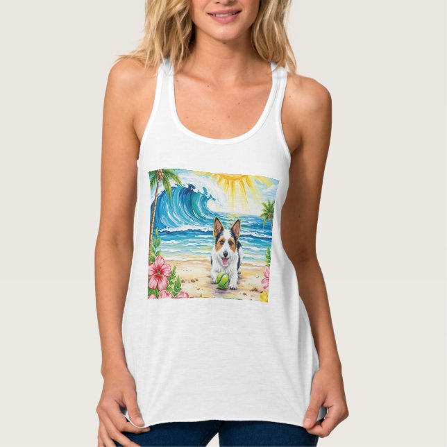 Regata Surfer Dog Tank Top: Fun in the Sun (Frente)