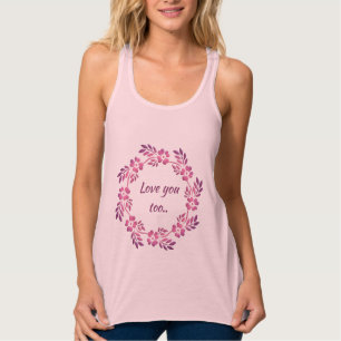 Regata Também te amo. Elemento de vintagem floral Tank T