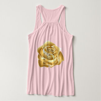 Regata tanktop met gouden bloemen en logo