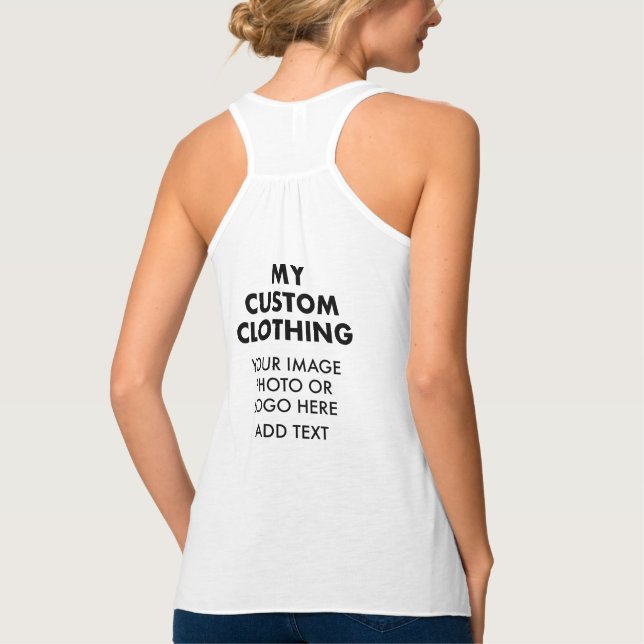 Regata TANQUE BRANCO DE RACERBACK DE MULHERES Personaliza (Verso)