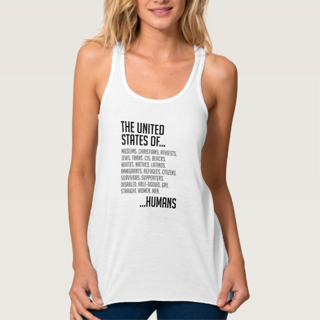 Regata Tanque de Racerback das Mulheres dos Estados Unido (Frente)