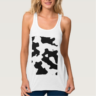 Regata Teste padrão da vaca preto e branco