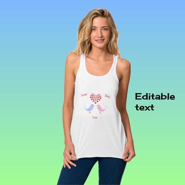 Regata Texto personalizado do amor de bebê aves doces (Criador carregado)