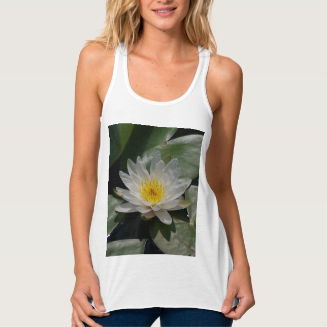 Regata Topo do Tanque Waterlily White Lotus (Frente)