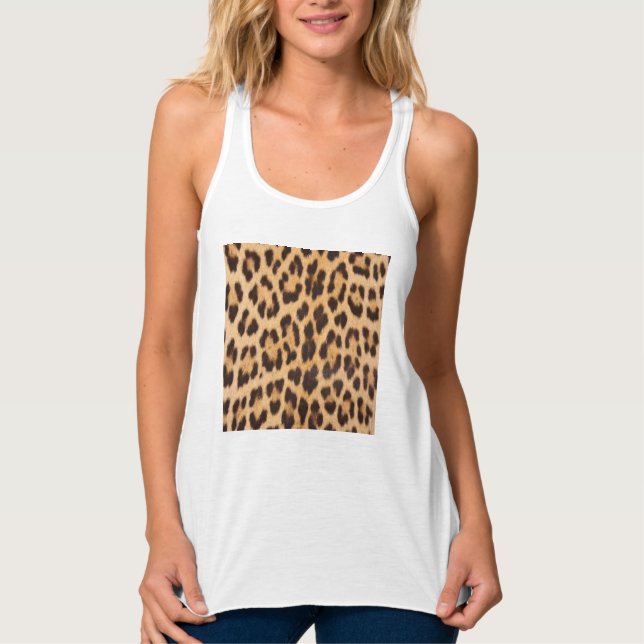 Regata trendy na moda selvagem safari impressão-leopardo (Frente)