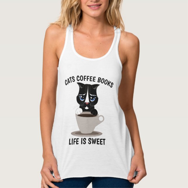 REGATA TUXEDO CAT ART CAFÉ T-SHIRTS (Frente)