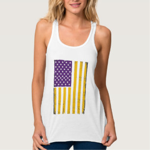 Regata Vetor de bandeira americana roxa e dourada desgast