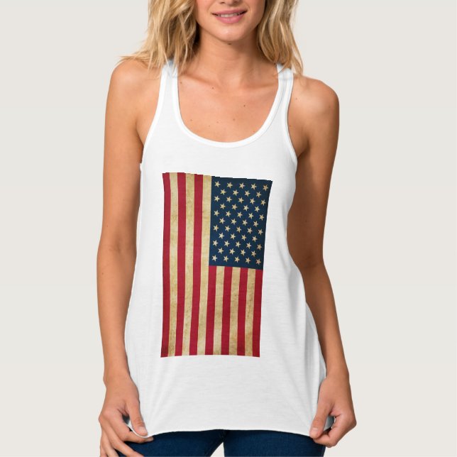 Regata Vintage Grunge American Flag (Frente)