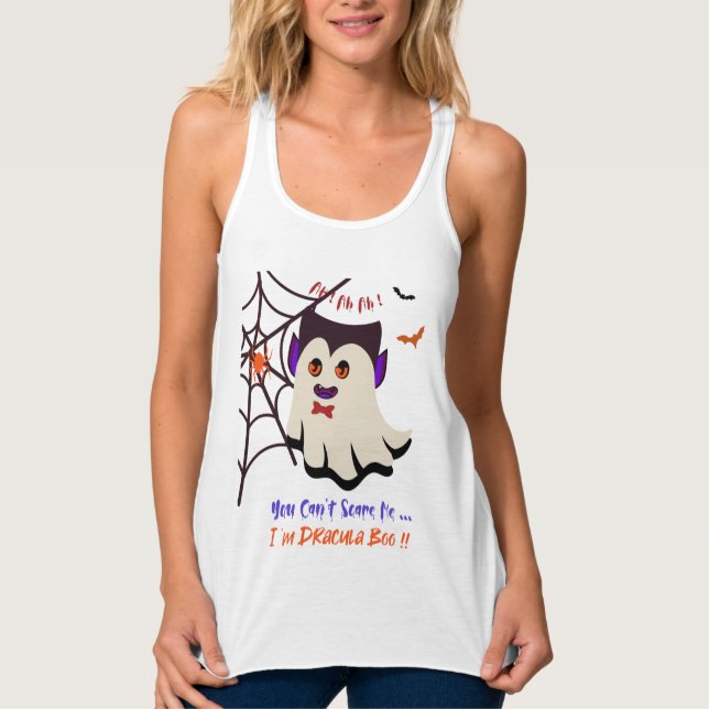 Regata Você não pode me assustar Eu sou Dracula Boo White (Frente)