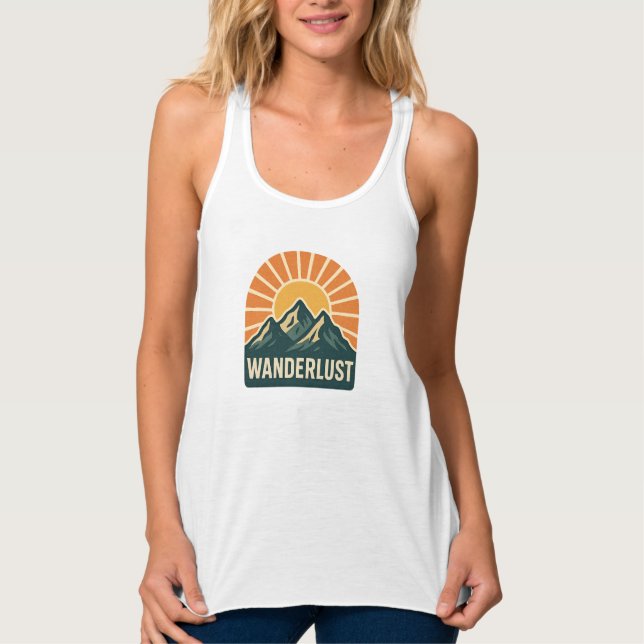 Regata Wanderlust Retro Blue Mountain Sunrise Outdoor Sun (Frente)