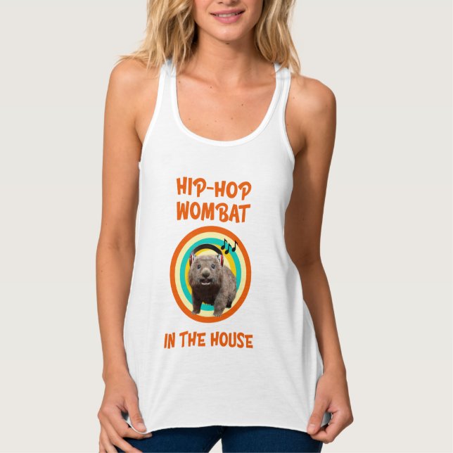 Regata Wombat de Hip-hop Engraçado em Casa (Frente)