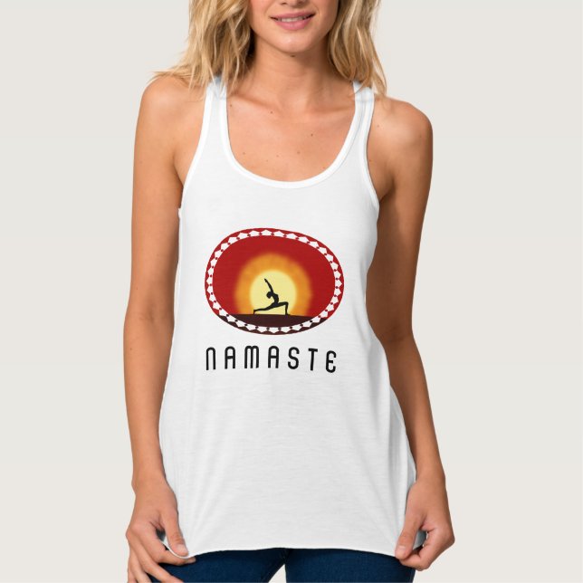 Regata Yoga Pose Sunrise Silhouter Namaste Tank (Frente)