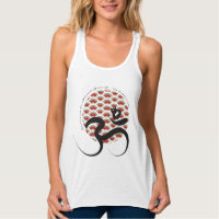 Zen Asian Red Sun Yoga Moderna Caligrafia Om Aum