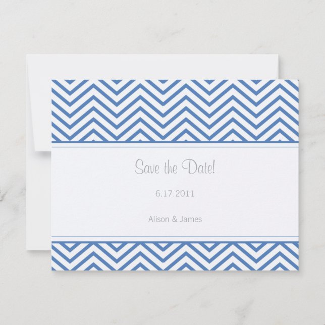 Regatta Blue Chevron Salve o Anúncio de Data (Frente)