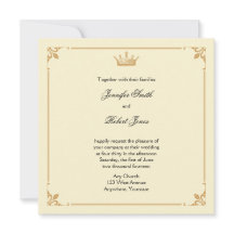 Regência Coroa no Convite Dourado e Casamento de M