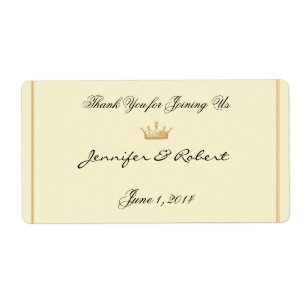 Regência da coroa na etiqueta Dourado da garrafa