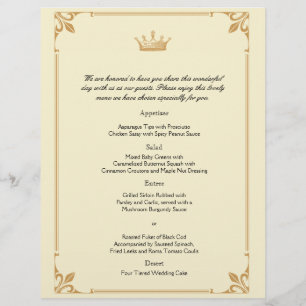 Regência da coroa no menu Dourado e do marfim do