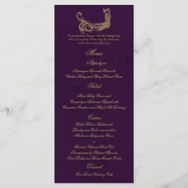 Regência Pavão no Menu Casamento Púrpura