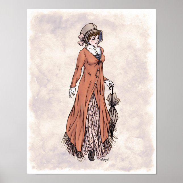 Regency Fashion - Lady 2 - Impressão de arte 11x14 (Frente)