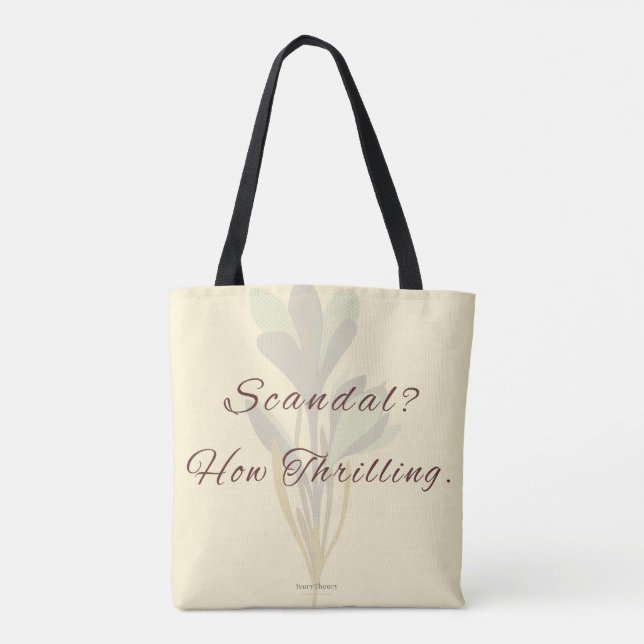 Regency Inspired Witty Minimalist Tote Bag (Verso)