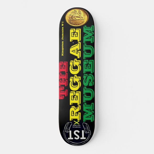 REGGAE MUSEUM 8, 1/4", skateboard Deck (Frente)