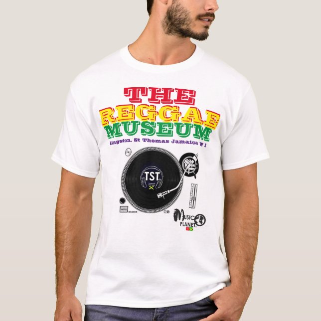 REGGAE MUSEUM MERCH Camisa básica de homem (Frente)
