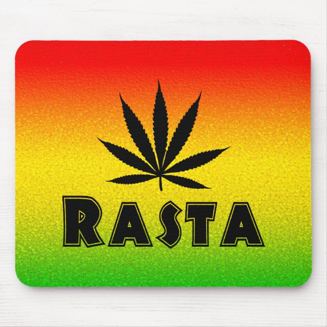 Reggae Rasta Leaf Rastafarian Jamaica Mousepad (Frente)