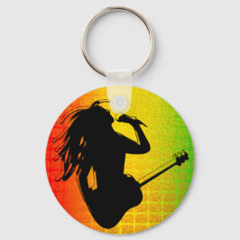 Reggae Rasta Rastafarian Classic Round Chaveiro